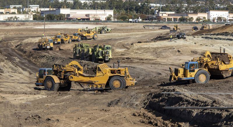 Heavy machinery in action